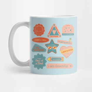 Positive Daily Affirmations - Retro Colors Mug